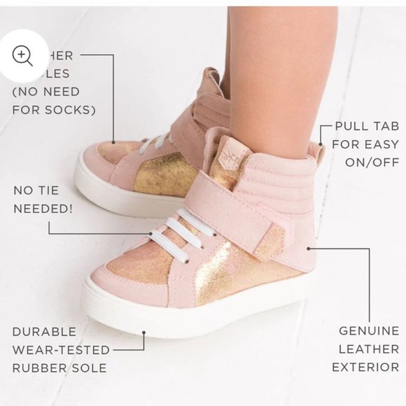 Freshly Picked pink and gold Brooklyn high top sneaker - Picture 4 of 4